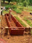 19' X 3'...The first of a series of raised beds we are building this summer.